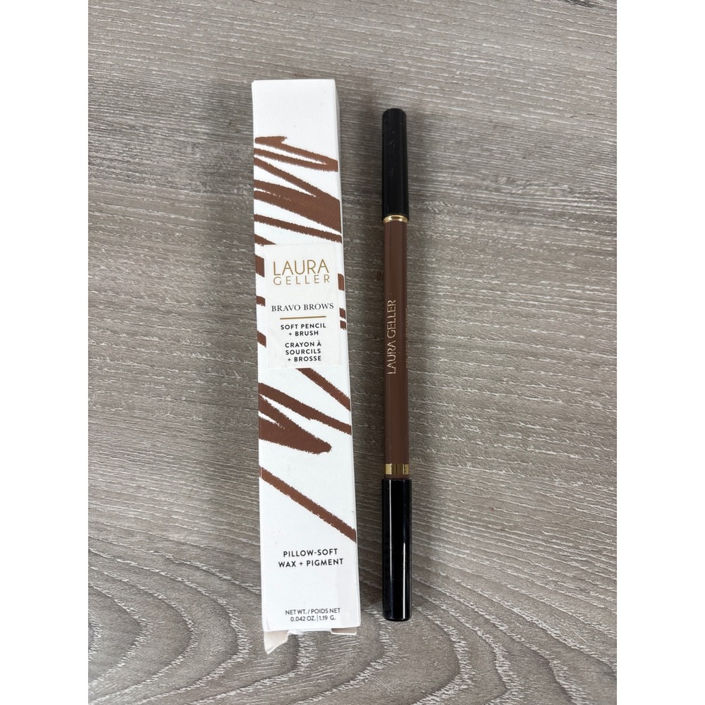 Laura Geller Bravo Brows Soft Pencil + Brush Medium Brown 0043013 Eyebrow Wax